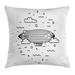 Ambesonne Cartoon Throw Pillow Case Clouds Balloons Sketch Square Cushion Cover 20 Inches Polyester | 21 H x 21 W x 2 D in | Wayfair