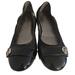 Coach Shoes | Coach Black Leather Streachable Elastic Slip On Ballet Flat Shoes 5 | Color: Black/Silver | Size: 5