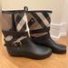 Burberry Shoes | Burberry Black Nova Check Detail Belted Rain Boot | Color: Black | Size: 7.5