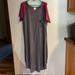 Lularoe Dresses | Lularoe 3xl Carly Dress. Worn Once. Maroon And Gray. Front Chest Pocket. | Color: Gray/Red | Size: 3x