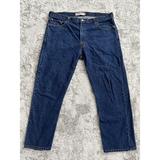 Levi's Jeans | Levis 505 Jeans Mens 42x30 Straight Blue Denim Cotton Work Wear Adult Dark Wash | Color: Blue | Size: 42