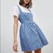 Free People Dresses | Chambray Free People Button Down Sun Dress | Color: Blue | Size: 8