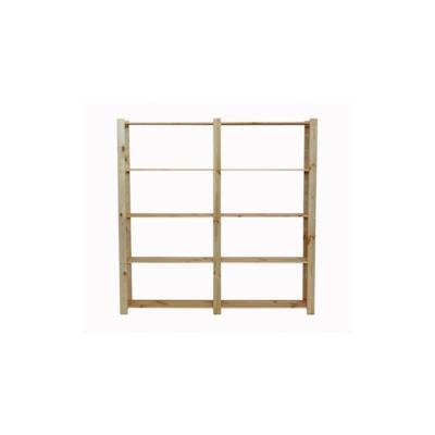 PROREGAL Holzregal PINEPEAK | HxBxT 170x170x38cm | 5 Fachboden | 1,2cm dickes Kiefernholz | Natur | Bücherregal Küchenregal Image