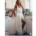 Free People Dresses | Free People Dolly Maxi Dress Lace Crochet Ethereal Tiered Dress Flawed | Color: White | Size: L