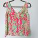 Lilly Pulitzer Tops | Lilly Pulitzer Southern Charm 100% Silk Green And Pink Abstract Floral Tank Top | Color: Green/Pink | Size: S