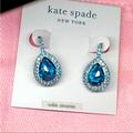 Kate Spade Jewelry | Kate Spade Cubic Zirconia Pav Halo Drop Earrings | Color: Blue | Size: Os