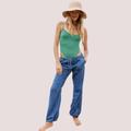 Free People Jeans | Free People We The Free Play Hard Low Rise Drawstring Jeans Lucky Blue M | Color: Blue | Size: M