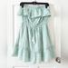 American Eagle Outfitters Dresses | American Eagle Strapless Mini Dress With Fringe Trim | Color: Green/White | Size: M