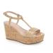 Kate Spade Shoes | Kate Spade Nude Wedge Sandals Women 10.5 Tallin Patent Cork Heels Tan New $225 | Color: Tan | Size: 10.5