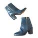 J. Crew Shoes | J. Crew Black Leather Zip Side Ankle Classic Block Heel Boots Size 6.5 | Color: Black/Brown | Size: 6.5