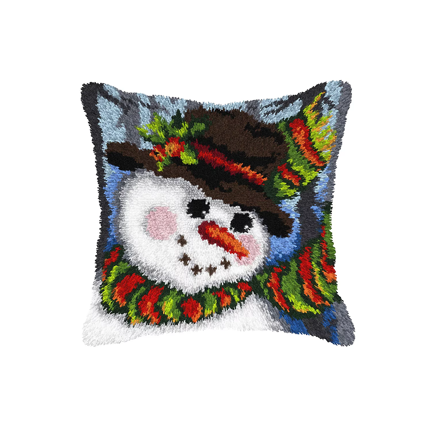 Devant de coussin à nouer "bonhomme de neige