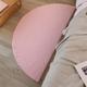 VUT Half Moon Semicircle Wool Imitation Sheepskin Rugs Non Slip Faux Lambskin Area Rugs For Bedroom Living Room Shaggy Fluffy Carpet Mats Pink,Beige(Size:70x140cm,Color:A)
