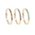 Jay Jools 9ct Yellow Gold Stackable Ring | Blue Sapphire, Emerald, Red Ruby Half Eternity Band Ring for Women Girls US 6.5