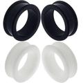 (Made From Silicone) Flexible Silicone Flesh tunnel Gauge Stretcher Expander Ear Piercing available size 2g (6mm) to 1 3/16" (30mm), 1 3/16" (30mm), Silicone, no gemstone