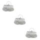 GALPADA 3 Pcs Dinner Bag Clutch Bags for Women Evening Utility Tote Bag for Women Handmade Embroidery Party Bag Premium Material Clutch Bag Silver Fascinators for Vintage Tote Bag Optional