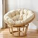 Wgreat Papasan Garden Chair Cushion,Round Padded Cushion Tufted,Thick Egg Cushion Filled Papasan Chair Cushion Suspension Hammock Swing Cushion for Indoor Outdoor,Cream,140x140cm(55x55inch)