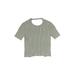 Zara Short Sleeve Top Green Keyhole Tops - Kids Girl's Size Small