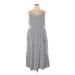 Old Navy Casual Dress - Midi Halter Sleeveless: Gray Stripes Dresses - Women's Size 2X-Large Tall