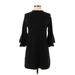 Anthropologie Casual Dress - Sweater Dress Mock Long Sleeve: Black Dresses - Women's Size X-Small