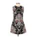 Nicole Miller Collection Casual Dress: Black Damask Dresses - Women's Size 0