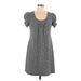 En Focus Studio Casual Dress - Shift: Gray Polka Dots Dresses - Women's Size 12