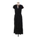 Old Navy Casual Dress - Midi: Black Polka Dots Dresses - Women's Size Large