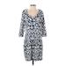 Gretchen Scott Designs Casual Dress: Blue Damask Dresses - Women's Size Small