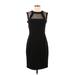 Julia Jordan Cocktail Dress - Sheath: Black Grid Dresses - Women's Size 8