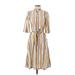 A.P.C. Casual Dress - Shirtdress: Yellow Stripes Dresses - Women's Size 36