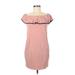 Pink Blush Casual Dress - Shift Boatneck Short Sleeve: Pink Dresses - Women's Size Medium