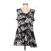 Attitudes by Renee Casual Dress: Black Paint Splatter Print Dresses - Women's Size Medium