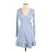 Hollister Casual Dress - Wrap: Blue Dresses - Women's Size X-Small