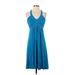 Calvin Klein Casual Dress - Midi: Blue Solid Dresses - Women's Size 4