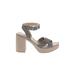 Seychelles Heels: Gray Grid Shoes - Women's Size 6