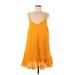 Paris Atelier & Other Stories Casual Dress - Mini V-Neck Sleeveless: Yellow Print Dresses - Women's Size 6