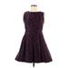 The Children's Place Casual Dress - Mini High Neck Sleeveless: Purple Dresses - Women's Size 16