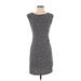 Ann Taylor LOFT Casual Dress - Bodycon Crew Neck Sleeveless: Gray Dresses - Women's Size Small Petite