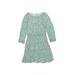 Gap Kids Dress: Teal Floral Motif Skirts & Dresses - Size Medium