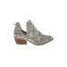 Very G Ankle Boots: Gray Paisley Shoes - Women's Size 8 1/2