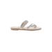 Sandals: Ivory Solid Shoes - Women's Size 24 - Open Toe