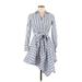 INC International Concepts Casual Dress - Shirtdress: Gray Stripes Dresses - Women's Size 6 Petite