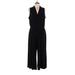 Sandra Darren Jumpsuit Plunge Sleeveless: Black Solid Jumpsuits - Women's Size Large