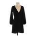 TeXTURE & THREAD Madewell Casual Dress - Wrap: Black Solid Dresses - Women's Size Small