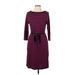 Lauren by Ralph Lauren Casual Dress: Purple Stripes Dresses - Women's Size Large