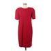 Liz Claiborne Casual Dress - Midi: Burgundy Jacquard Dresses - Women's Size 14