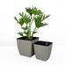 Medium 12 in. & 10 in. Smart Self-Watering Square Planter with Water Level Indicator - Hand Woven Wicker (2-Pack)