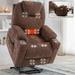 Chenille Upholstered Power Lift Recliner Chair with 8-Point Vibration Massage, Lumbar Heating, Cup Holders, USB and Type-C Ports