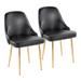 Contemporary/Glam Dining Chair with Frame and Faux Leather by LumiSource - Set of 2