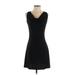 Pink Rose Casual Dress - Mini: Black Solid Dresses - Women's Size Small
