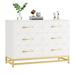 6 Drawers Dresser for Bedroom, TV Stand Dressers Chest of Drawers for Living Room Hallway Entryway